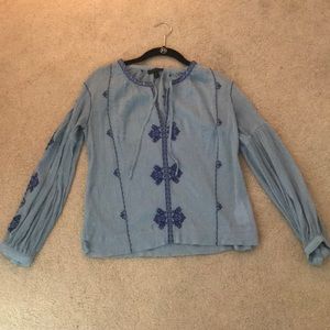 Blue J Crew long sleeved top